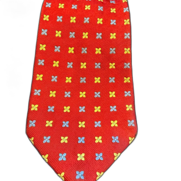 Brooks Brothers Makers Vintage Silk Tie Red Yellow Blue Floral. - Picture 2 of 5